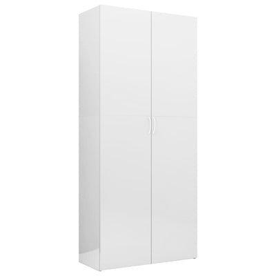 Dealsmate  Storage Cabinet High Gloss White 80x35.5x180 cm Chipboard
