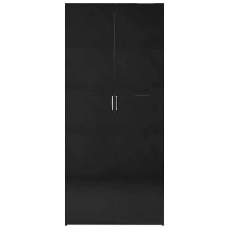 Dealsmate  Storage Cabinet High Gloss Black 80x35.5x180 cm Chipboard