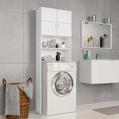Dealsmate  Washing Machine Cabinet White 64x25.5x190 cm Engineered Wood