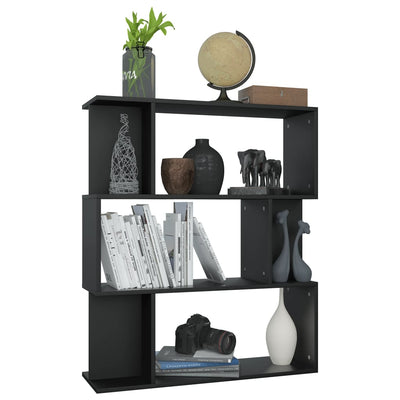 Dealsmate  Book Cabinet/Room Divider Black 80x24x96 cm Engineered Wood