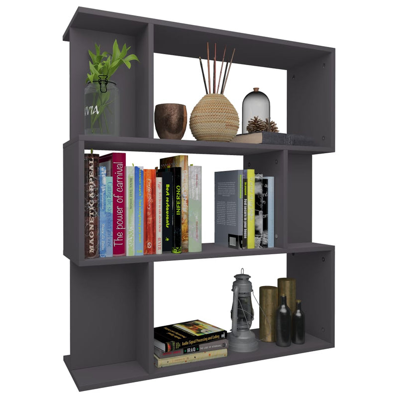 Dealsmate  Book Cabinet/Room Divider Grey 80x24x96 cm Chipboard