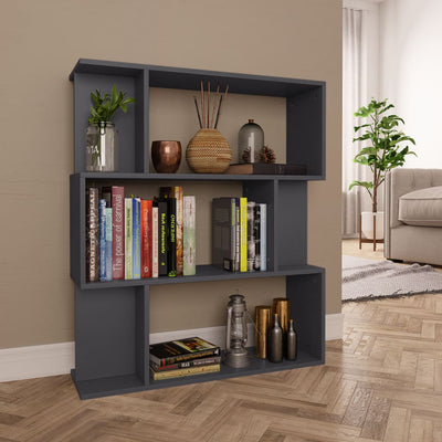 Dealsmate  Book Cabinet/Room Divider Grey 80x24x96 cm Chipboard