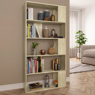 Dealsmate  Book Cabinet/Room Divider Sonoma Oak 80x24x159 cm Engineered Wood