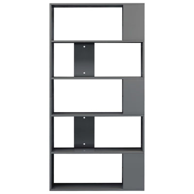 Dealsmate  Book Cabinet/Room Divider High Gloss Grey 80x24x159 cm