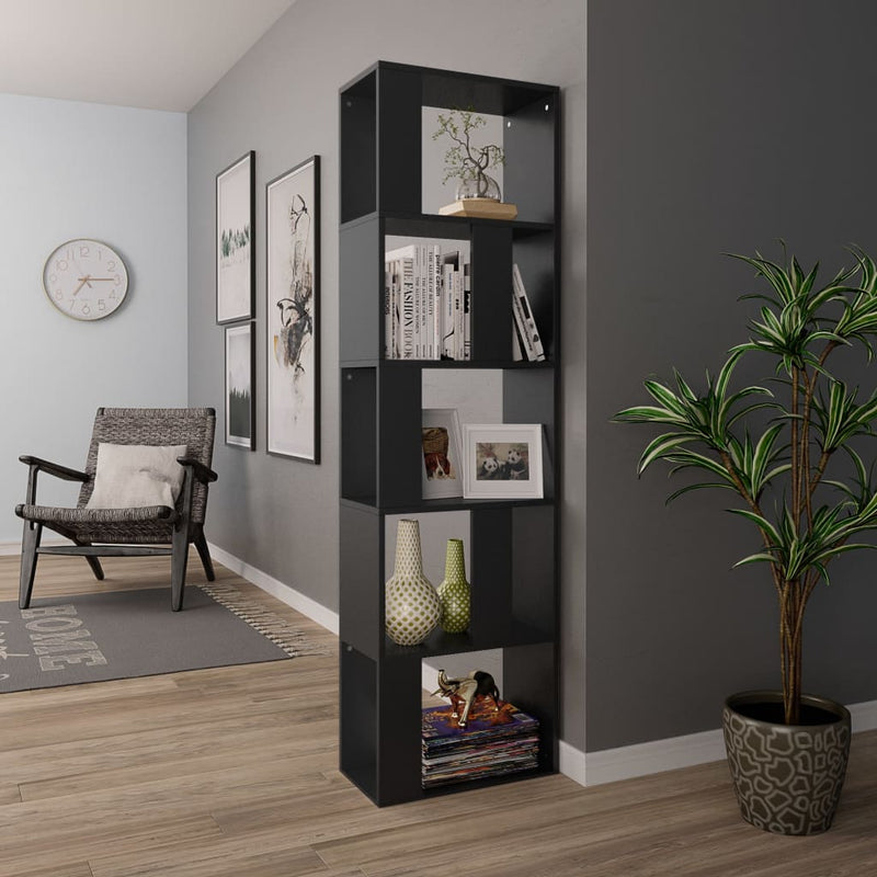 Dealsmate  Book Cabinet/Room Divider Black 45x24x159 cm Chipboard