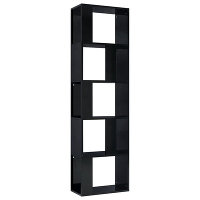 Dealsmate  Book Cabinet/Room Divider High Gloss Black 45x24x159 cm Chipboard
