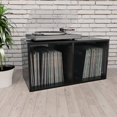 Dealsmate  Vinyl Storage Box High Gloss Black 71x34x36 cm Chipboard
