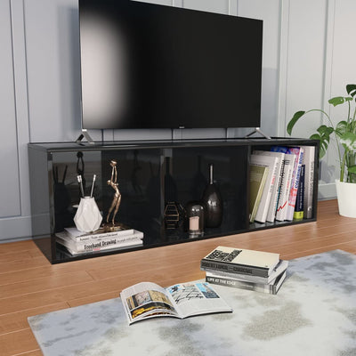 Dealsmate  Book Cabinet/TV Cabinet High Gloss Black 36x30x114 cm Engineered Wood