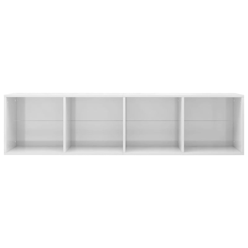 Dealsmate  Book Cabinet/TV Cabinet High Gloss White 36x30x143 cm Chipboard