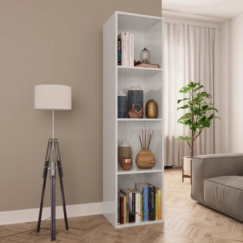 Dealsmate  Book Cabinet/TV Cabinet High Gloss White 36x30x143 cm Chipboard