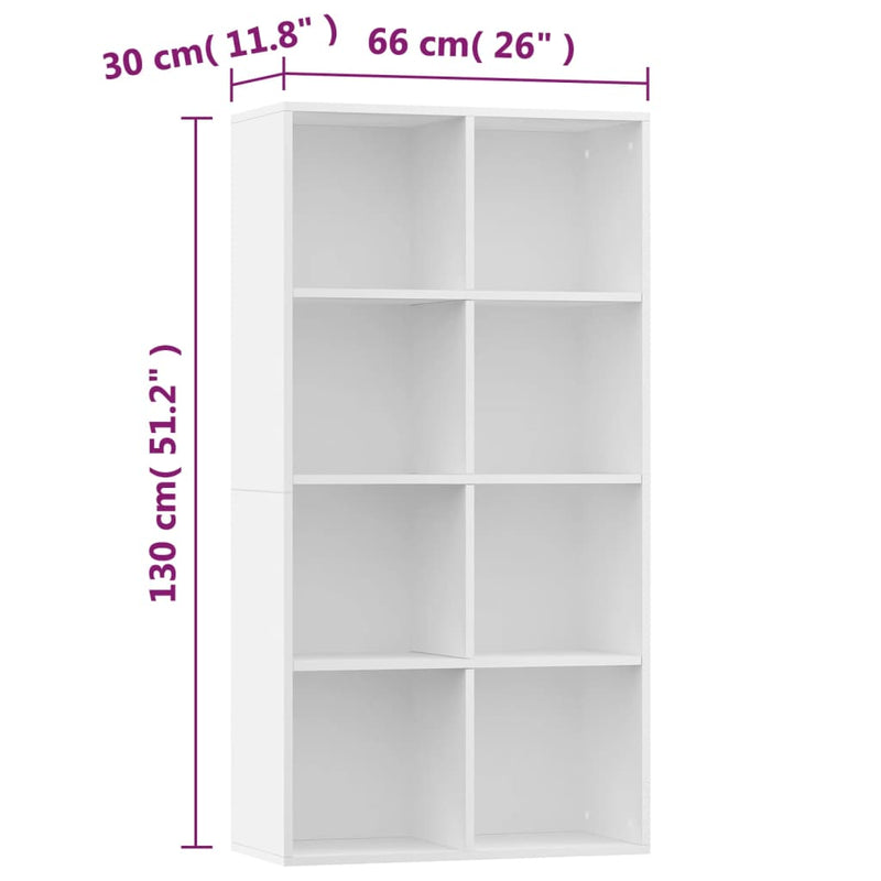 Dealsmate  Book Cabinet/Sideboard White 66x30x130 cm Engineered Wood