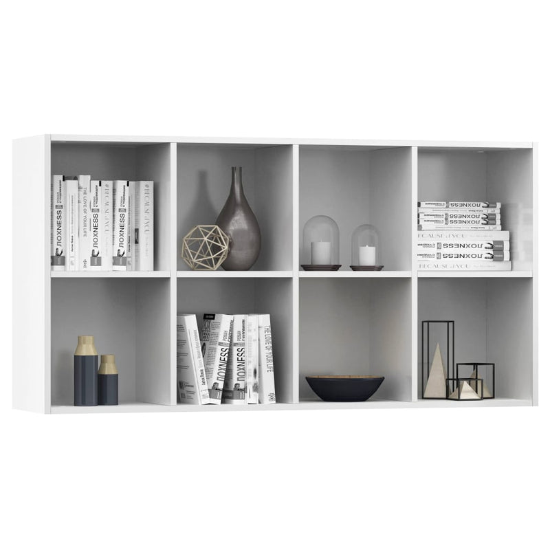 Dealsmate  Book Cabinet/Sideboard High Gloss White 66x30x130 cm Engineered Wood