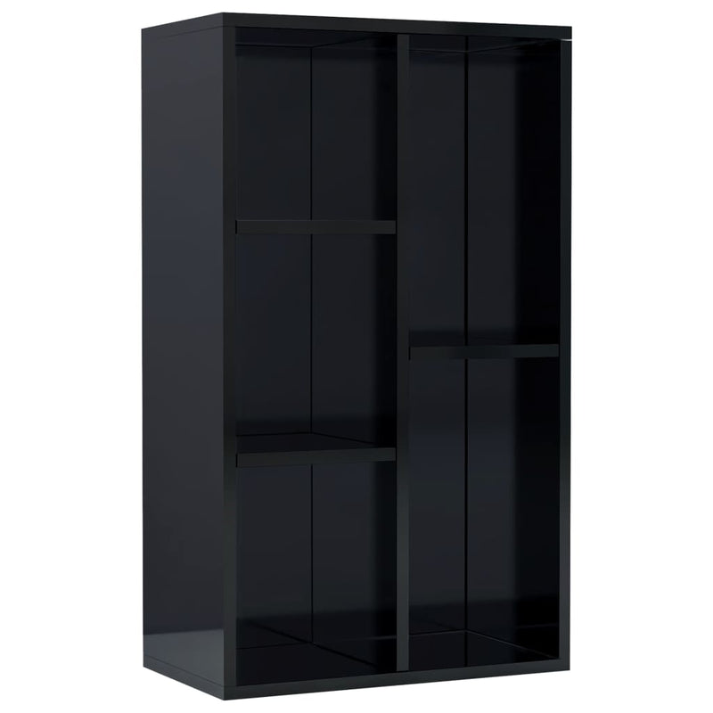 Dealsmate  Book Cabinet/Sideboard High Gloss Black 50x25x80 cm Chipboard