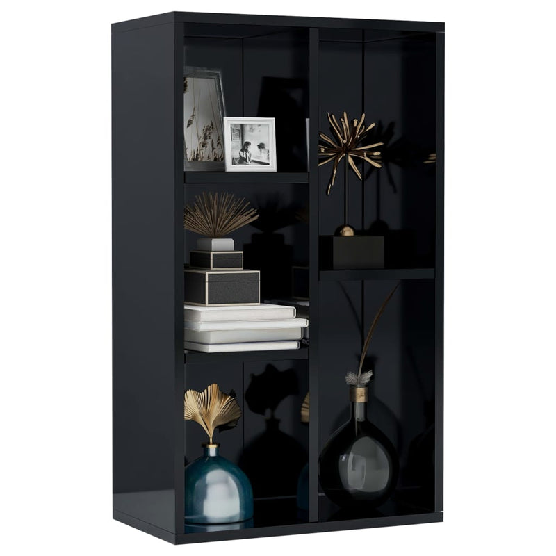 Dealsmate  Book Cabinet/Sideboard High Gloss Black 50x25x80 cm Chipboard