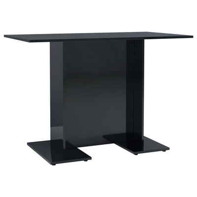Dealsmate  Dining Table High Gloss Black 110x60x75 cm Chipboard