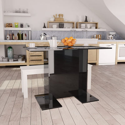 Dealsmate  Dining Table High Gloss Black 110x60x75 cm Chipboard