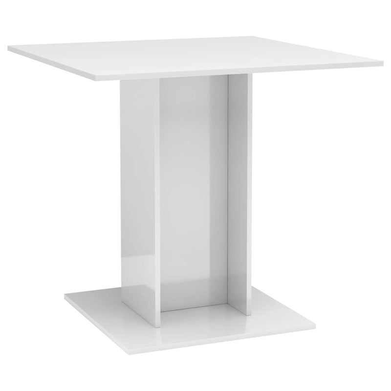 Dealsmate  Dining Table High Gloss White 80x80x75 cm Engineered Wood