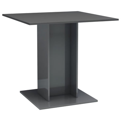 Dealsmate  Dining Table High Gloss Grey 80x80x75 cm Chipboard