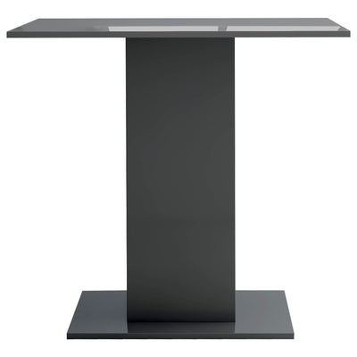 Dealsmate  Dining Table High Gloss Grey 80x80x75 cm Chipboard