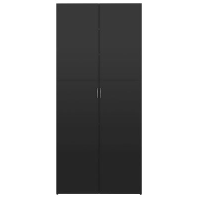 Dealsmate  Shoe Cabinet High Gloss Black 80x35.5x180 cm Chipboard