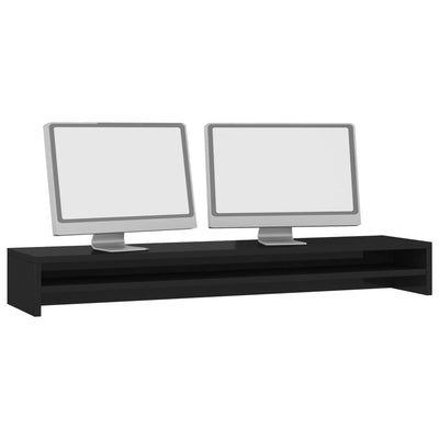 Dealsmate  Monitor Stand High Gloss Black 100x24x13 cm Engineered Wood