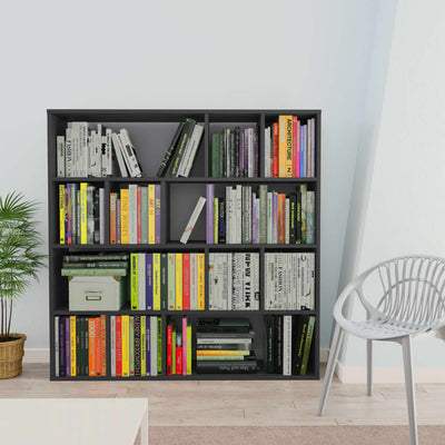 Dealsmate  Room Divider/Book Cabinet High Gloss Black 110x24x110 cm Chipboard