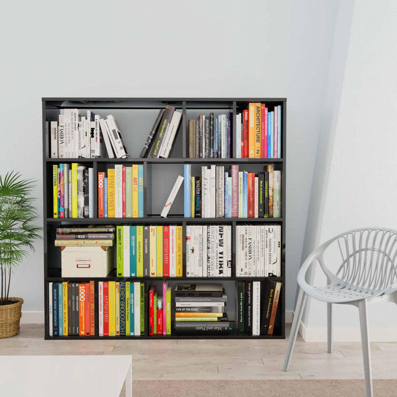 Dealsmate  Room Divider/Book Cabinet High Gloss Grey 110x24x110 cm Chipboard