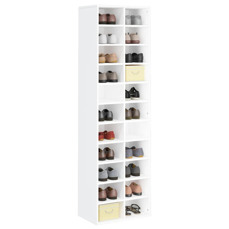 Dealsmate  Shoe Cabinet White 54x34x183 cm Engineered Wood