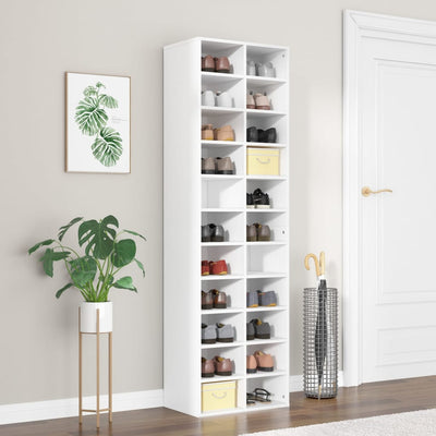 Dealsmate  Shoe Cabinet White 54x34x183 cm Engineered Wood