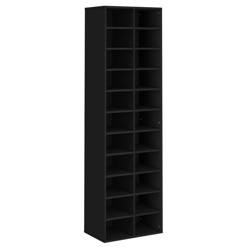 Dealsmate  Shoe Cabinet Black 54x34x183 cm Engineered Wood