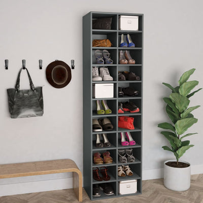 Dealsmate  Shoe Cabinet Grey 54x34x183 cm Chipboard