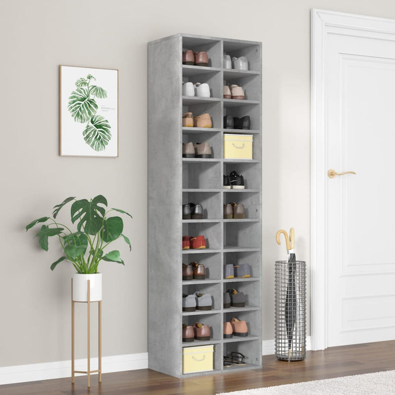 Dealsmate  Shoe Cabinet Concrete Grey 54x34x183 cm Engineered Wood