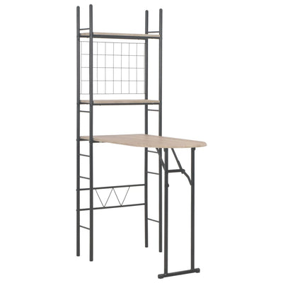 Dealsmate  3 Piece Folding Dining Set with Storage Rack MDF and Steel