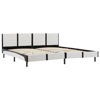 Dealsmate  Bed Frame White and Black Faux Leather 153x203 cm Queen