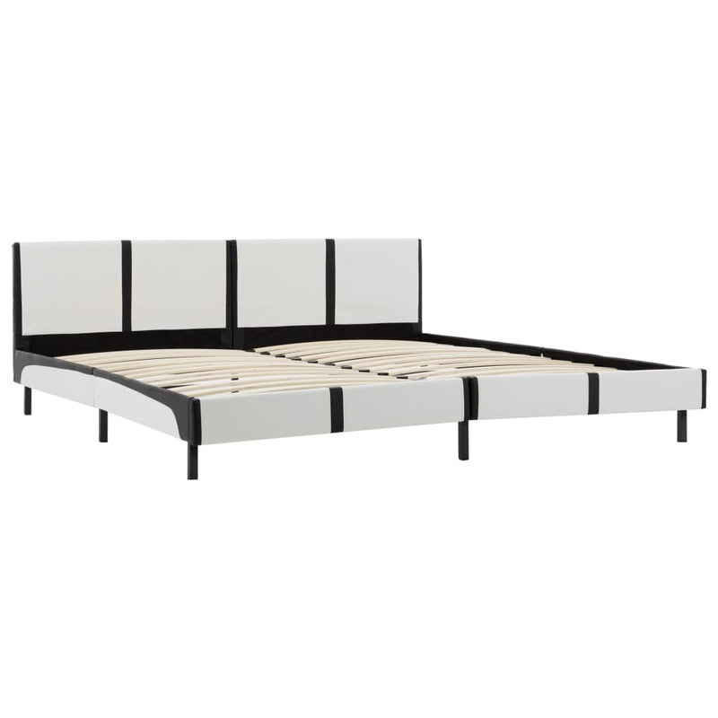 Dealsmate  Bed Frame White and Black Faux Leather 183x203 cm King