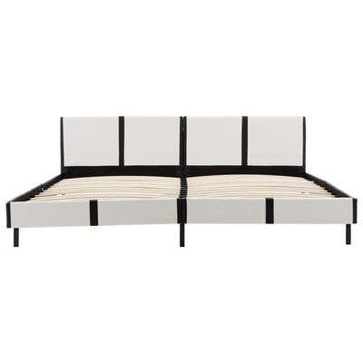 Dealsmate  Bed Frame White and Black Faux Leather 183x203 cm King