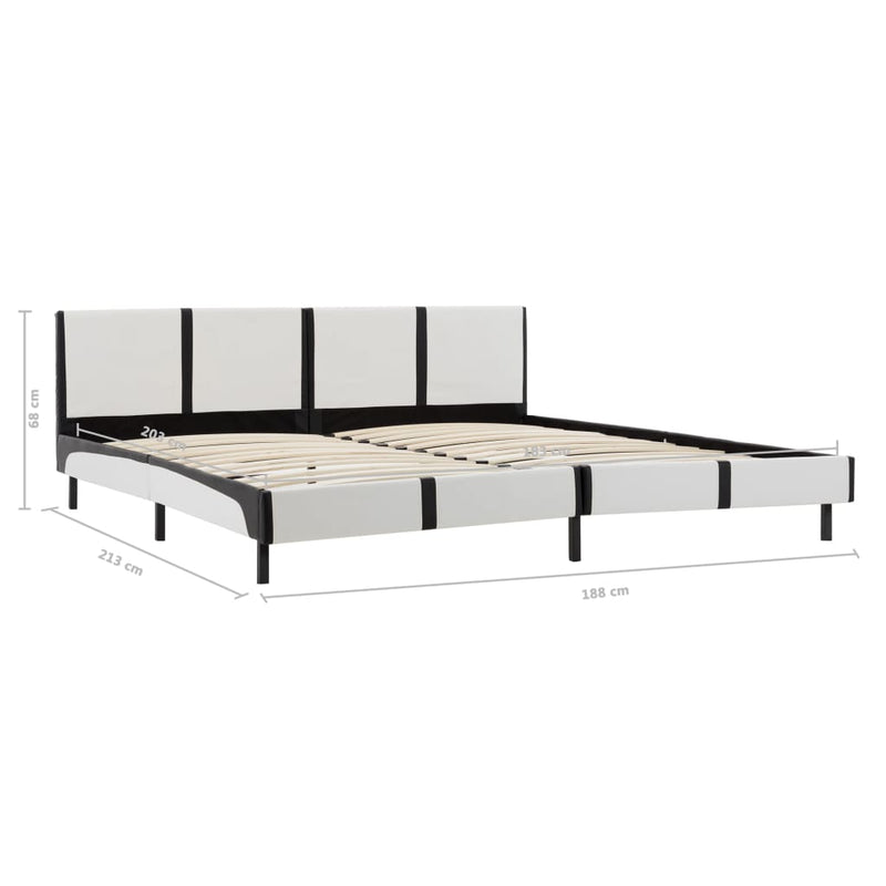 Dealsmate  Bed Frame White and Black Faux Leather 183x203 cm King