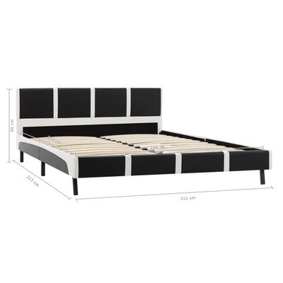 Dealsmate  Bed Frame Black and White Faux Leather 106x203 cm King Single