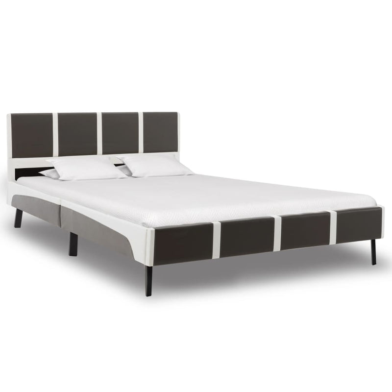 Dealsmate  Bed Frame Grey and White Faux Leather 106x203 cm King Single
