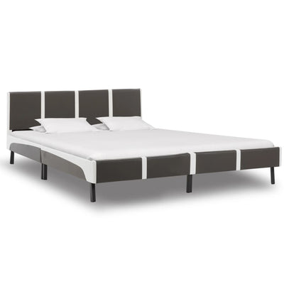 Dealsmate  Bed Frame Grey and White Faux Leather 183x203 cm King