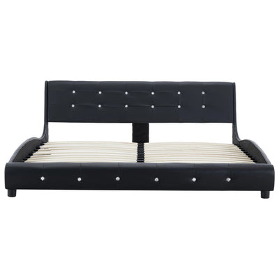 Dealsmate  Bed Frame Black Faux Leather 153x203 cm Queen