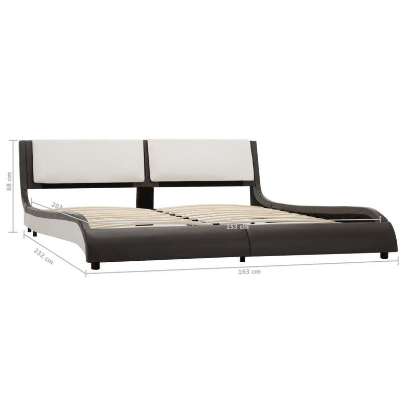 Dealsmate  Bed Frame Grey and White Faux Leather 153x203 cm Queen