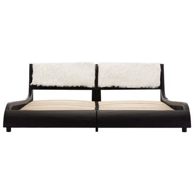 Dealsmate  Bed Frame Black and White Faux Leather 183x203 cm King