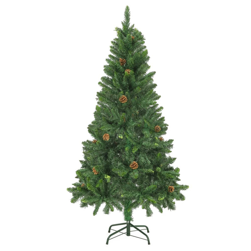 Dealsmate  Artificial Christmas Tree with Pine Cones Green 150 cm