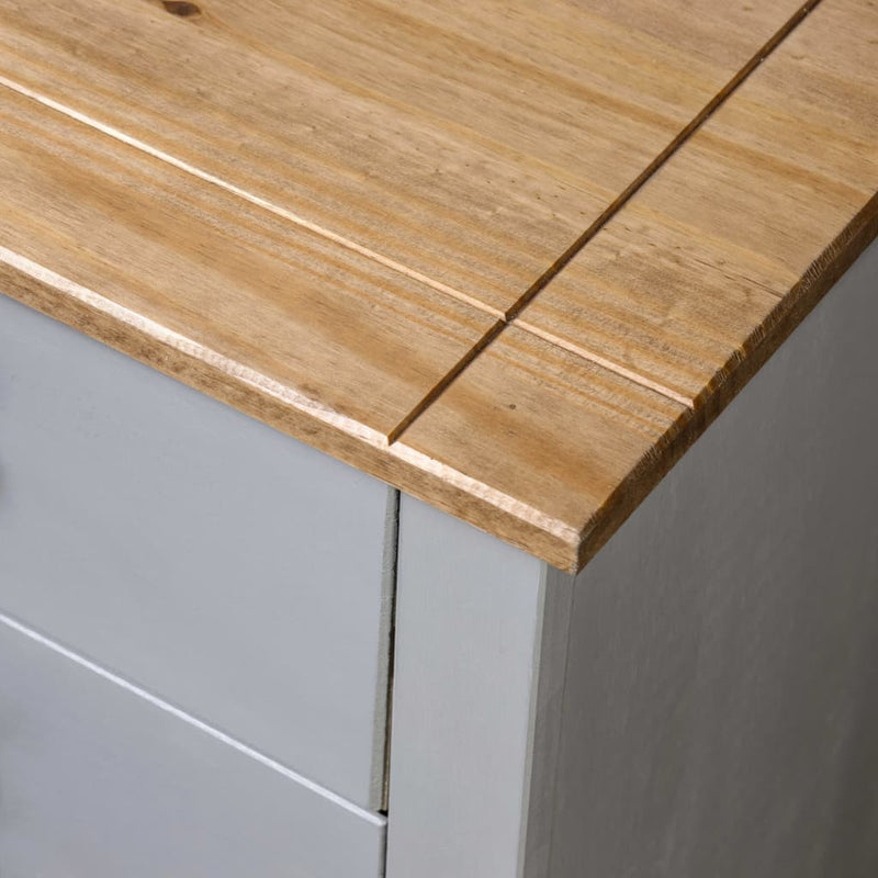 Dealsmate  Side Cabinet Grey 80x40x73 cm Pine Panama Range