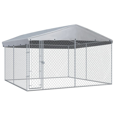 Dealsmate  Outdoor Dog Kennel with Roof 382x382x225 cm