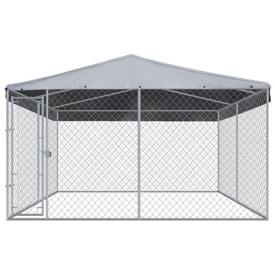 Dealsmate  Outdoor Dog Kennel with Roof 382x382x225 cm