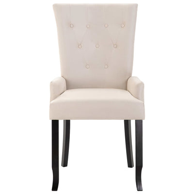 Dealsmate  Dining Chairs with Armrests 6 pcs Beige Fabric