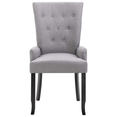 Dealsmate  Dining Chairs with Armrests 6 pcs Light Grey Fabric
