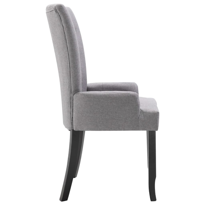 Dealsmate  Dining Chairs with Armrests 6 pcs Light Grey Fabric